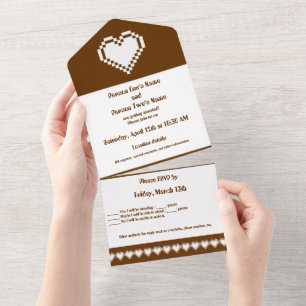 Our 8-bit Hearts in Chocolate All In One Invitation