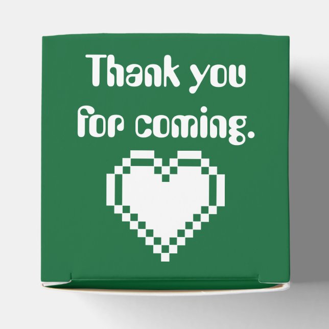 Our 8-Bit Hearts in Green Favour Box (Top)