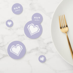 Our 8-Bit Hearts in Lavender Table Confetti