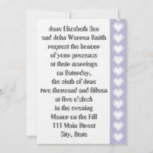 Our 8-Bit Hearts in Lavender Wedding Invitation