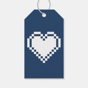 Our 8-Bit Hearts in Navy Gift Tag
