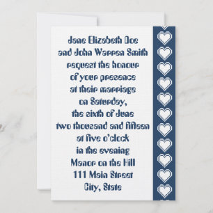 Our 8-Bit Hearts in Navy Wedding Invitation