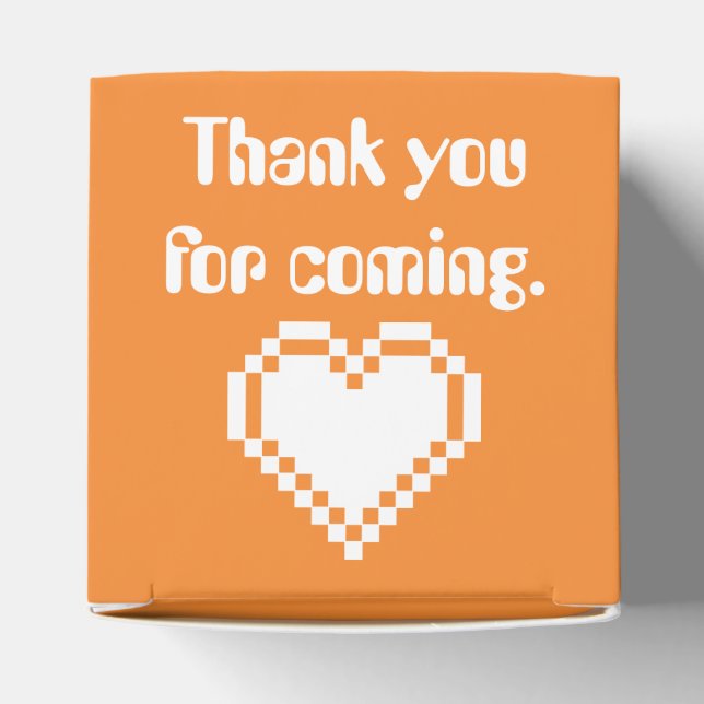 Our 8-Bit Hearts in Orange Favour Box (Top)