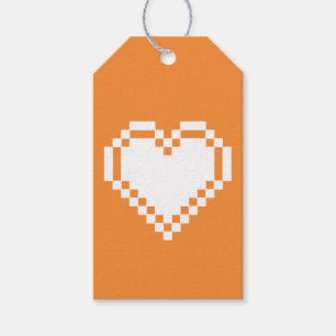 Our 8-Bit Hearts in Orange Gift Tag