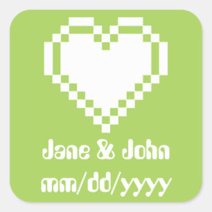 Our 8-Bit Hearts in Peridot Sticker