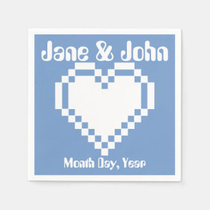 Our 8-Bit Hearts in Periwinkle Napkins