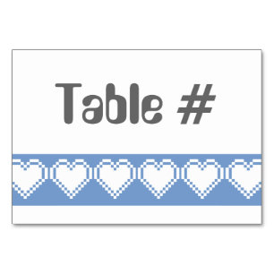 Our 8-Bit Hearts in Periwinkle Table Card