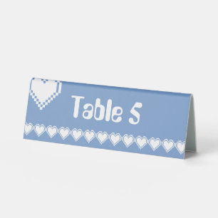 Our 8-Bit Hearts in Periwinkle Table Tent Sign
