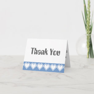 Our 8-Bit Hearts in Periwinkle Thank You Card
