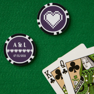 Our 8-Bit Hearts in Purple Poker Chips