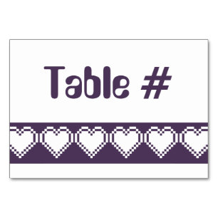 Our 8-Bit Hearts in Purple Table Card