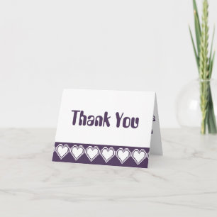 Our 8-Bit Hearts in Purple Thank You Card