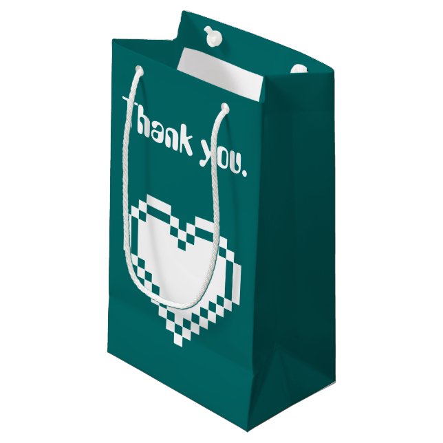 Our 8-Bit Hearts in Wine Gift Bag (Front Angled)