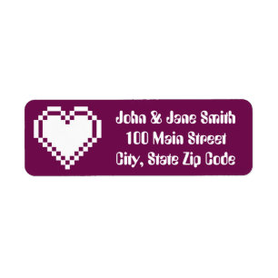 Our 8-Bit Hearts in Wine Return Address Label