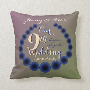 Our 9th Wedding Anniversary Lapis Lazuli Cushion