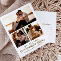 Our Adventure Begins 3 Photo Collage Save the Date