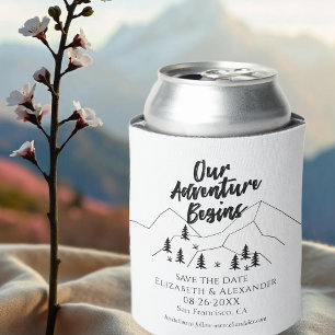 Our Adventure Begins Forest Wedding Save The Date Can Cooler