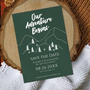Our Adventure Begins Forest Wedding Save The Date Invitation