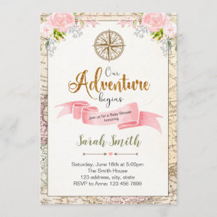 Our Adventure Begins invitation