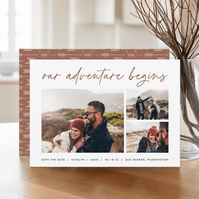 Our Adventure Begins | Multi Photo Save The Date (Creator Uploaded)