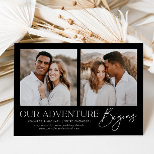 Our Adventure Begins Photo Engagement Announcement