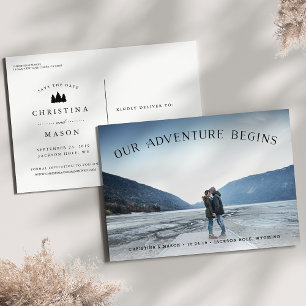Our Adventure Begins Photo Save the Date Announcement Postcard