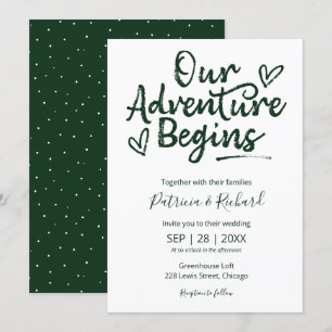 Our Adventure Begins Rustic Wedding Invitation