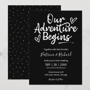 Our Adventure Begins Rustic Wedding Invitation