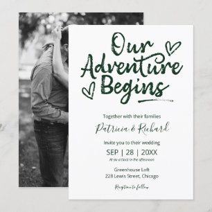 Our Adventure Begins Rustic Wedding Invitation
