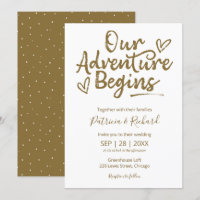 Our Adventure Begins Rustic Wedding Invitation