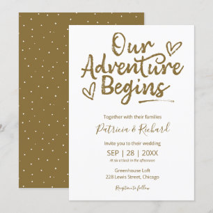 Our Adventure Begins Rustic Wedding Invitation