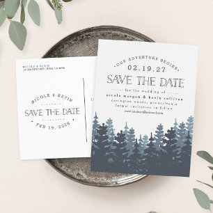 Our Adventure Begins   Save the Date Announcement Postcard