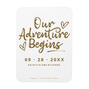 Our Adventure Begins Save The  Date Non Photo Magnet