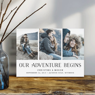 Our Adventure Begins   Three Photo Wedding Save The Date