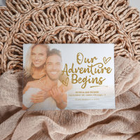 Our Adventure Begins Wedding Photo Save the Date