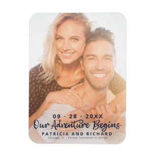 Our Adventure Begins Wedding Save the Date Magnet