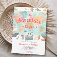 Our Adventure Begins World Map Girl Baby Shower