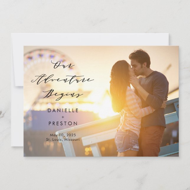 Our Adventure Editable Colour Save The Date Card (Front)