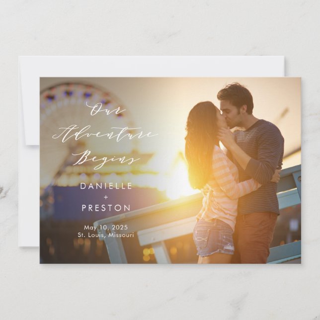 Our Adventure Editable Colour Save The Date Card (Front)