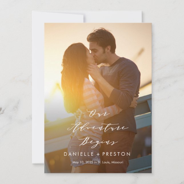 Our Adventure Editable Colour Save The Date Card (Front)