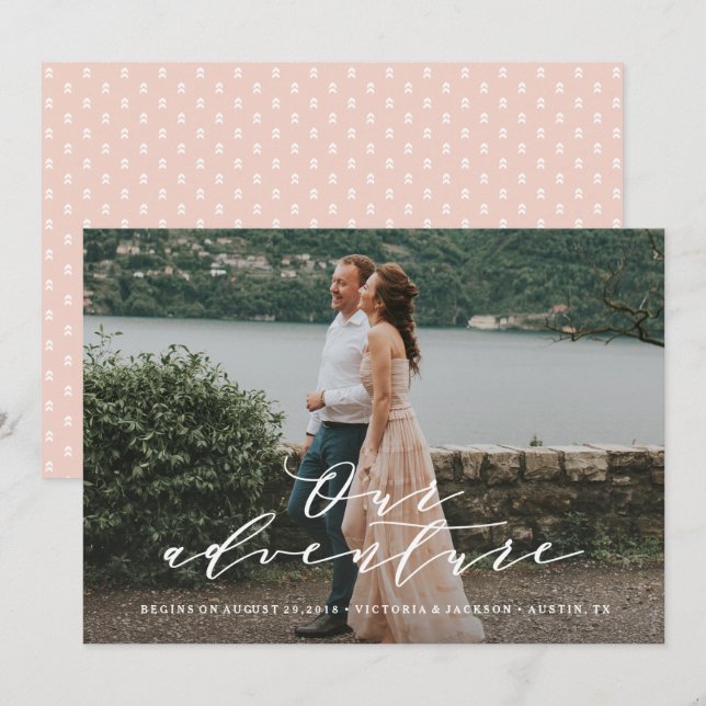 Our Adventure Save the Date Photo Announcement (Front/Back)