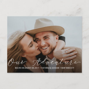 Our Adventure   Wedding Save the Date  Photo Announcement Postcard