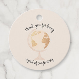 Our Adventure World Globe Map Travel Gold Wedding Favour Tags
