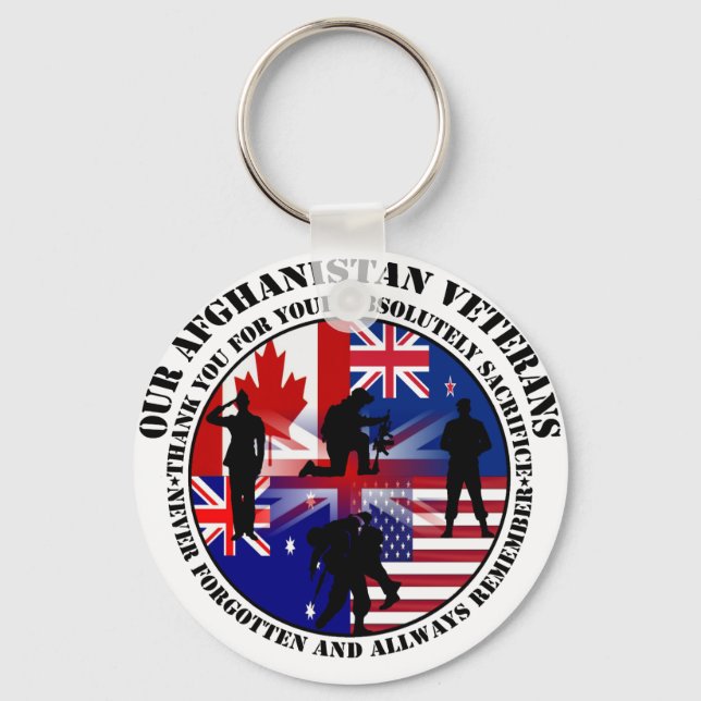 Our Afghanistan Veterans 5 Nations Key Ring (Front)
