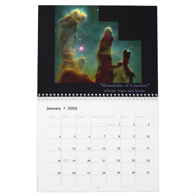 Our Amazing Universe 12 month Calendar (Jan 2026)