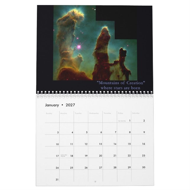 Our Amazing Universe 12 month Calendar (Jan 2027)