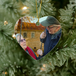 Our Anniversary Christmas Photo Ceramic Tree Decoration