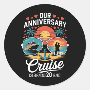 Our Anniversary Cruise Celebrating 20 Years Of Mar Classic Round Sticker
