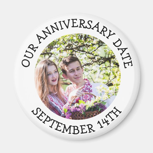 Our Anniversary Date Personalised Reminder Magnet (Front)