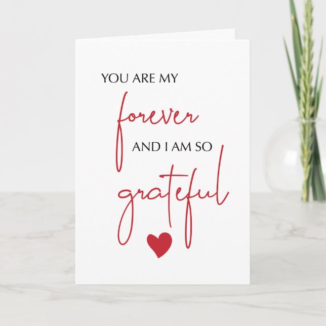 Our Anniversary Grateful for Forever Love Card (Front)